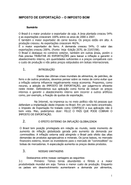 IMPOSTO DE EXPORTA&Ccedil;&Atilde;O &ndash; O IMPOSTO BOM