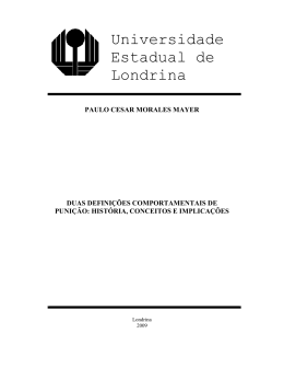 Duas defini&ccedil;&otilde;es comportamentais de puni&ccedil;&atilde;o hist&oacute;ria