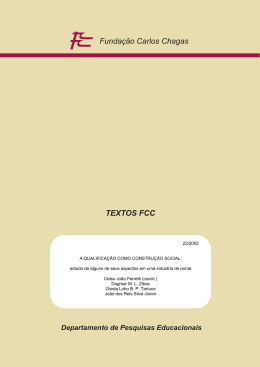 Funda&ccedil;&atilde;o Carlos Chagas TEXTOS FCC Departamento de