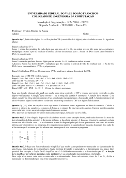 Segunda Prova 2009.2.
