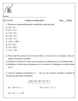 OF. II B CA Trabalho de Matemática Data ___/08/09