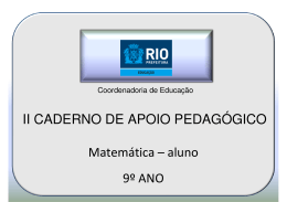 9° Ano Matemática Aluno - Portal da Prefeitura da Cidade do Rio de
