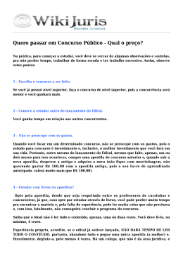 Quero passar em Concurso P&uacute;blico - Qual o pre&ccedil;o?