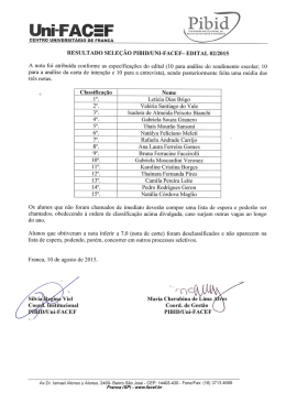 PIBID &ndash; RESULTADO Edital 02/2015 - Uni
