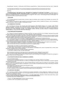 183&ordm; concurso de provas e t&iacute;tulos para ingresso na