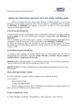 EDITAL DO PROCESSO SELETIVO DO CATS