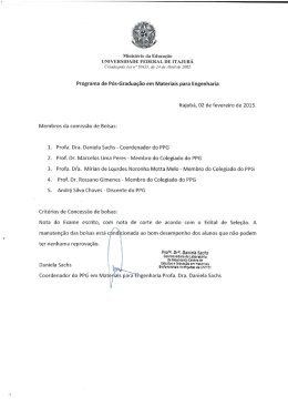 Programa de Pós-Graduação em Materiais para Engenharia