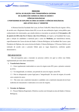 Edital - Faculdade S&atilde;o Lucas