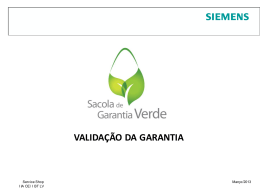 Valida&ccedil;&atilde;o da garantia - Programa Sacola de Garantia
