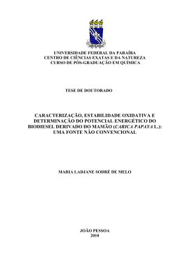Caracterização, estabilidade oxidativa e - Pós