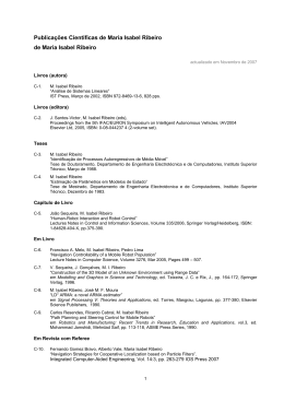 Publica&ccedil;&otilde;es Cient&iacute;ficas de Maria Isabel Ribeiro de Maria Isabel