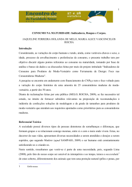 1 CONSUMO NA MATURIDADE: Indicadores