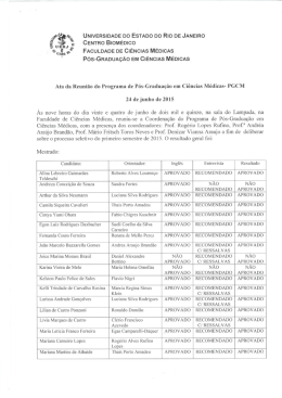 Ata da coordena&ccedil;&atilde;o - Resultado da Sele&ccedil;&atilde;o 2015.1 - PGCM