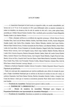 Ata da Reuni&atilde;o de 19 de outubro de 2013