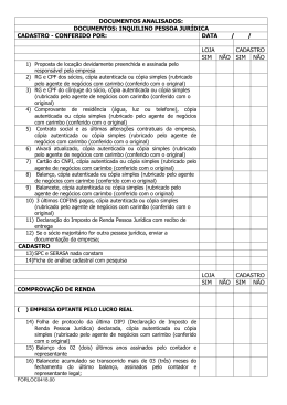 Formul&aacute;rio Inquilino Pessoa Jur&iacute;dica