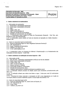 PROUNI - Termo Aditivo 2015.2 - PUC-Rio