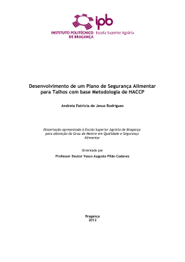 Desenvolvimento de um Plano de Seguran&ccedil;a Alimentar para Talhos