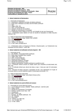 ProUni - Funda&ccedil;&atilde;o Pedro Leopoldo