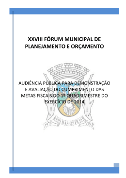 XXVIII Fórum Municipal de Planejamento e Orçamento Arquivo PDF