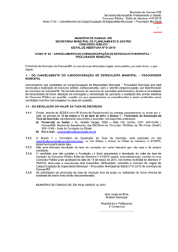 Cancelamento do Cargo