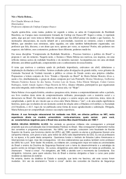 Entrevista - Maria Helena Moreira Alves