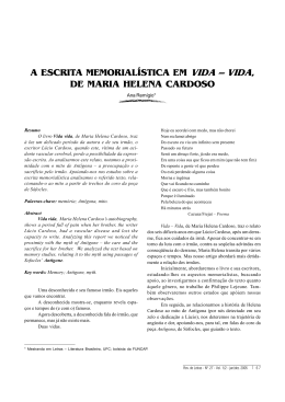 A escrita memorial&iacute;stica em Vida