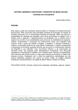 HIST&Oacute;RIA, MEM&Oacute;RIA E IDENTIDADE: O MUNIC&Iacute;PIO DE MARIA