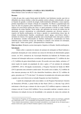 CONSIDERA&Ccedil;&Otilde;ES SOBRE A FAM&Iacute;LIA MULTIESP&Eacute;CIE Maria