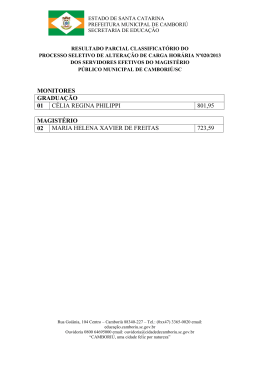 processo seletivo de alteração de carga horária nº020/2013