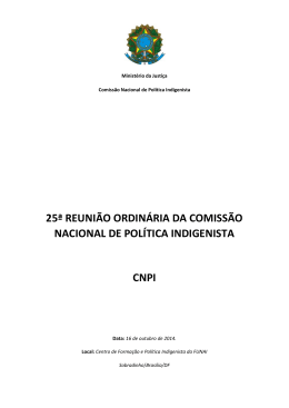 25ª REUNIÃO ORDINÁRIA DA COMISSÃO NACIONAL DE