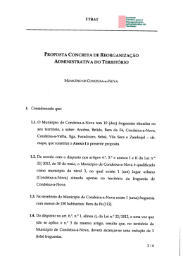 proposta con creta de reorganização administrativa do território