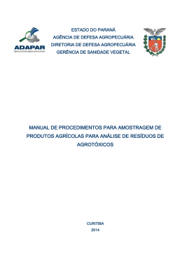MANUAL DE PROCEDIMENTOS PARA AMOSTRAGEM