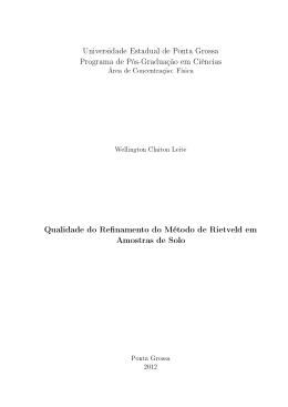 Qualidade do Refinamento do M&eacute;todo de Rietveld em Amostras de