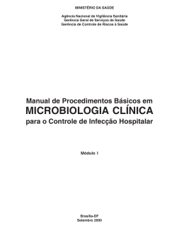 Manual de procedimentos básicos em microbiologia clínica para o
