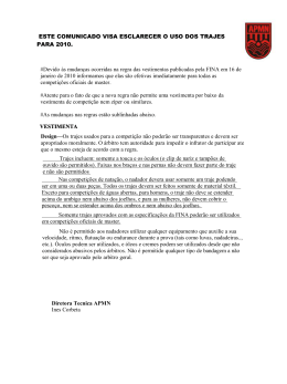 ESTE COMUNICADO VISA ESCLARECER O USO DOS TRAJES