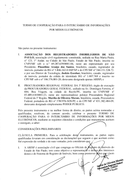 TERMO DE cOOPERAÇÃO PARA O INTERCÁMBIO DE