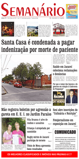 COMUNICADO - Seman&aacute;rio de Jacare&iacute;