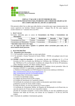 Página 1 de 3 EDITAL Nº 06/14 DE 11 DE FEVEREIRO DE 2014