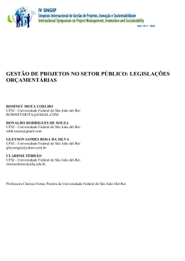 GEST&Atilde;O DE PROJETOS NO SETOR P&Uacute;BLICO: LEGISLA&Ccedil;&Otilde;ES