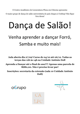 Venha aprender a dançar Forró, Samba e muito mais!