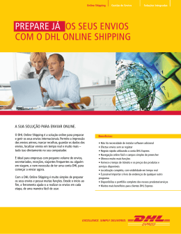Panfleto do DHL Online Shipping