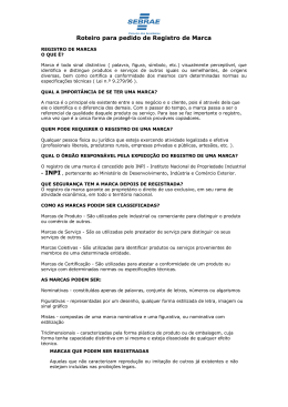 Roteiro para pedido de Registro de Marca