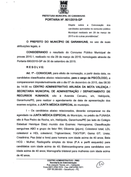 Portaria Nº 801/2015-GP - Governo Municipal de Garanhuns