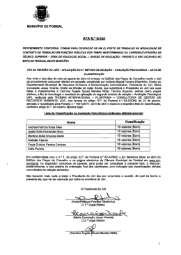 Avaliação Psicológica - Câmara Municipal de Pombal