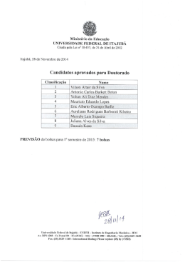 Candidatos aprovados para Doutorado