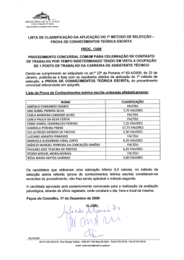 PROVA DE coNHEcIIIIIENTOs TE&Oacute;RIcA EscRITA