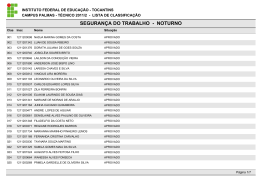 SEGURAN&Ccedil;A DO TRABALHO - NOTURNO