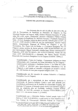 Termo de Ajustamento de Conduta firmado nos autos da a&ccedil;&atilde;o. Do