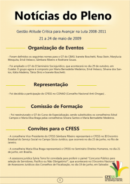 Organização de Eventos Convites para o CFESS Representação