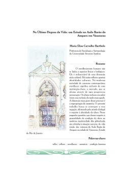 No Último Degrau da Vida: um Estudo no Asilo Barão do